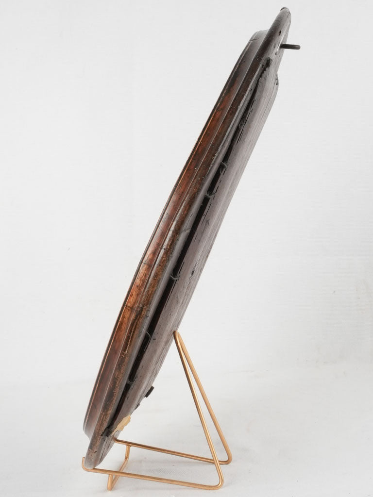19th century oval mirror w/ timber frame 17¾" x 15¾"