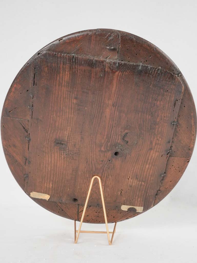 19th century oval mirror w/ timber frame 17¾" x 15¾"
