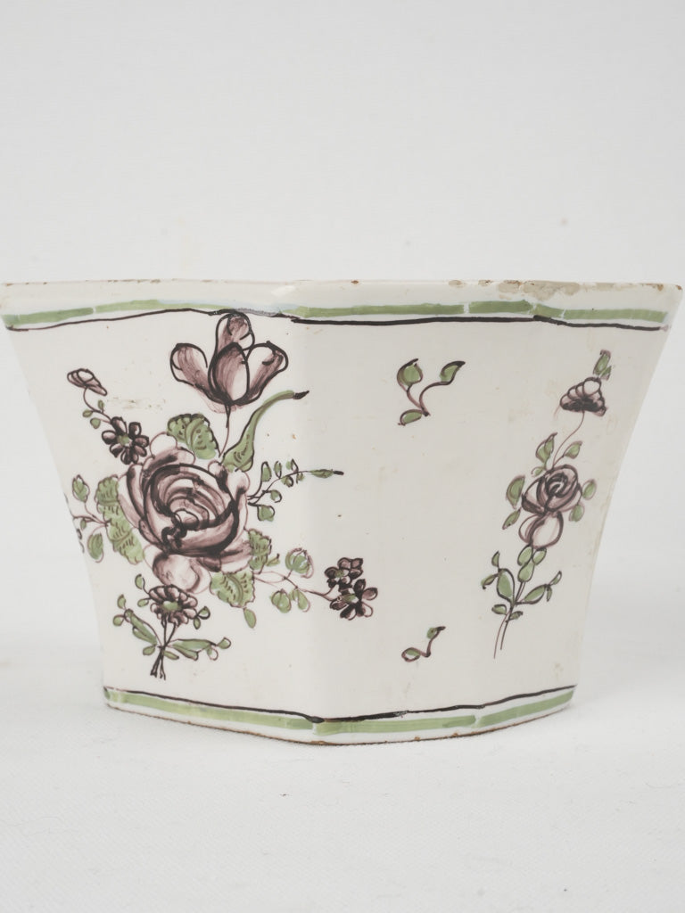 Eighteenth-century painted earthenware vase