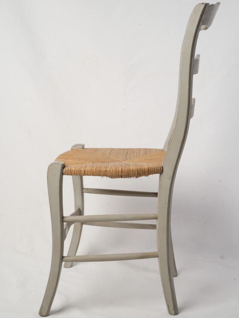Set Of Six Provençal Ladder Back Rush Seat Chairs Circa 1960 - 36½"