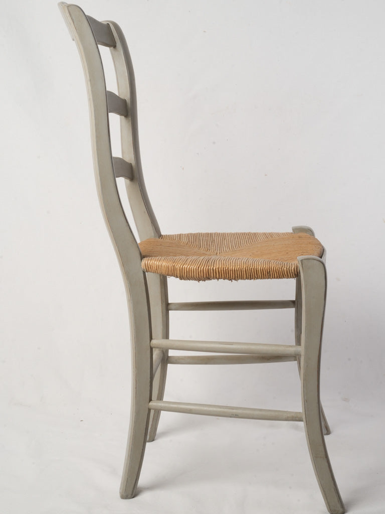 Set Of Six Provençal Ladder Back Rush Seat Chairs Circa 1960 - 36½"