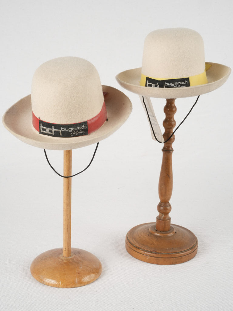 Collection of 2 miniature felt hats - milliner's samples