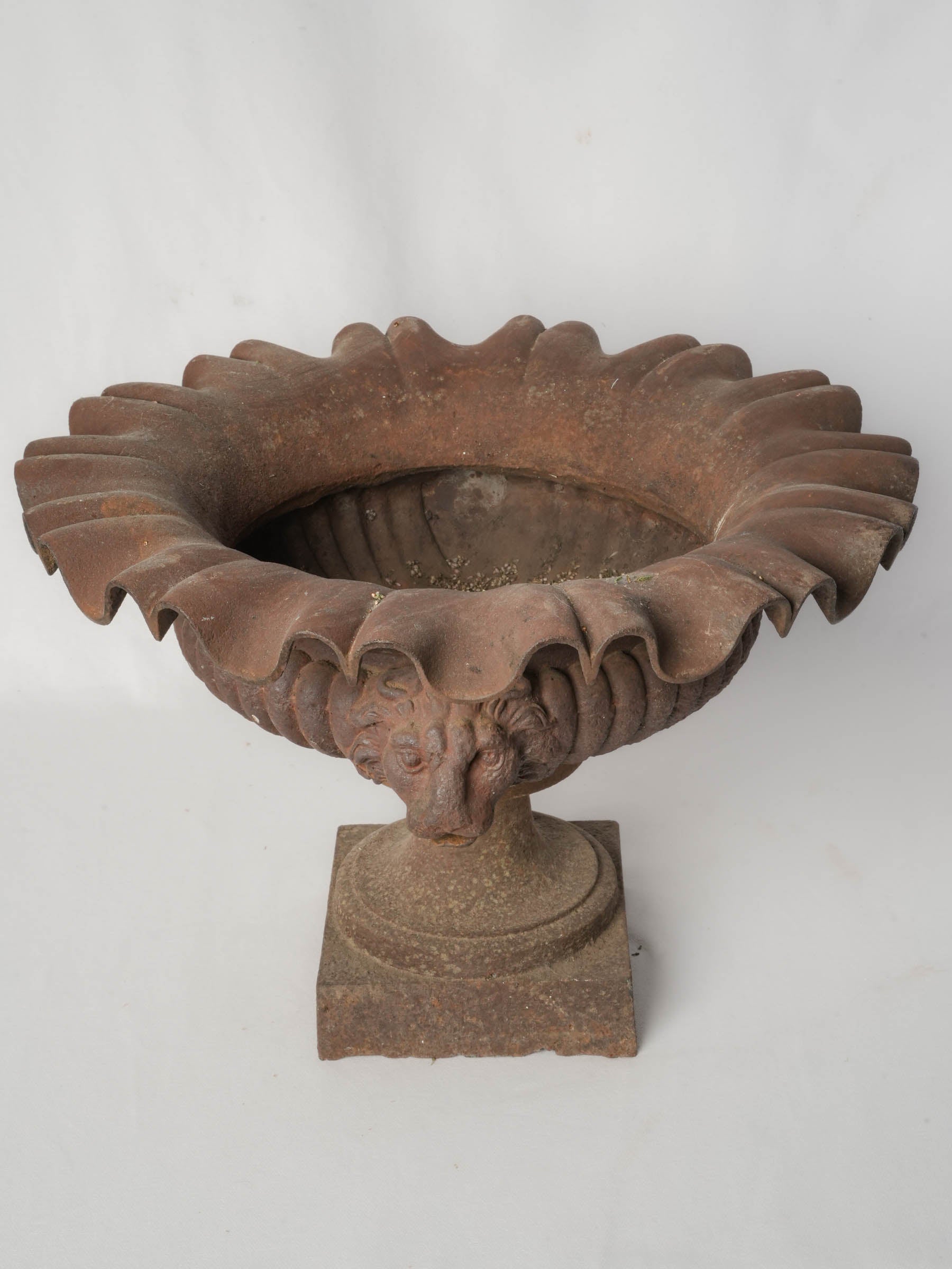 Architectural gadrooned pedestal urn