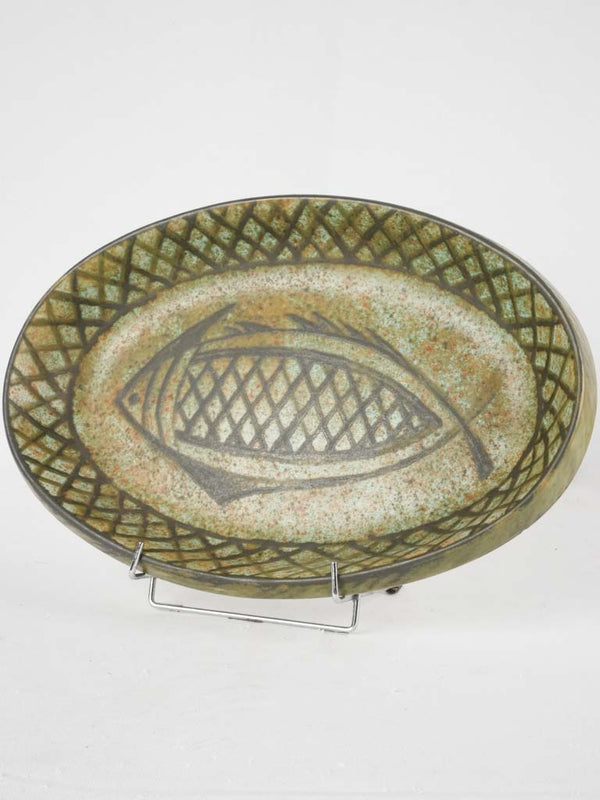Vintage ornate fish earthenware platter