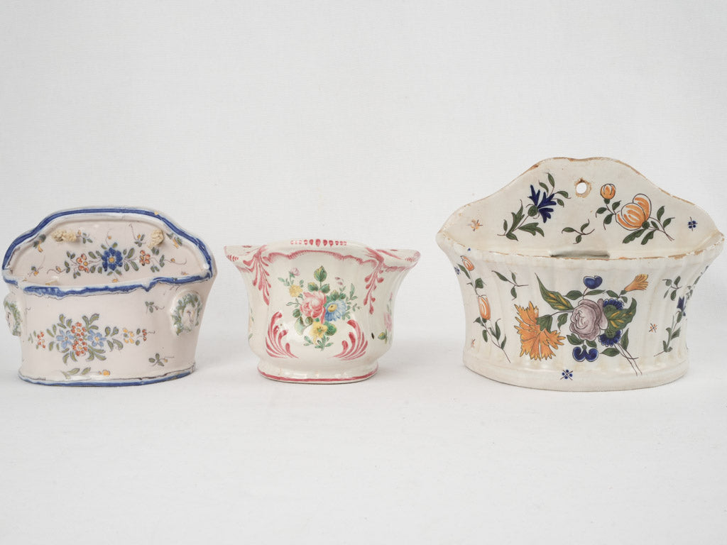Cheerful French country wall planters