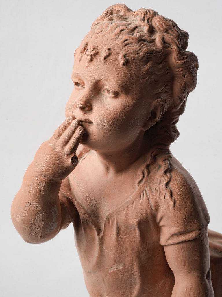 Realistic detail terracotta figurine.