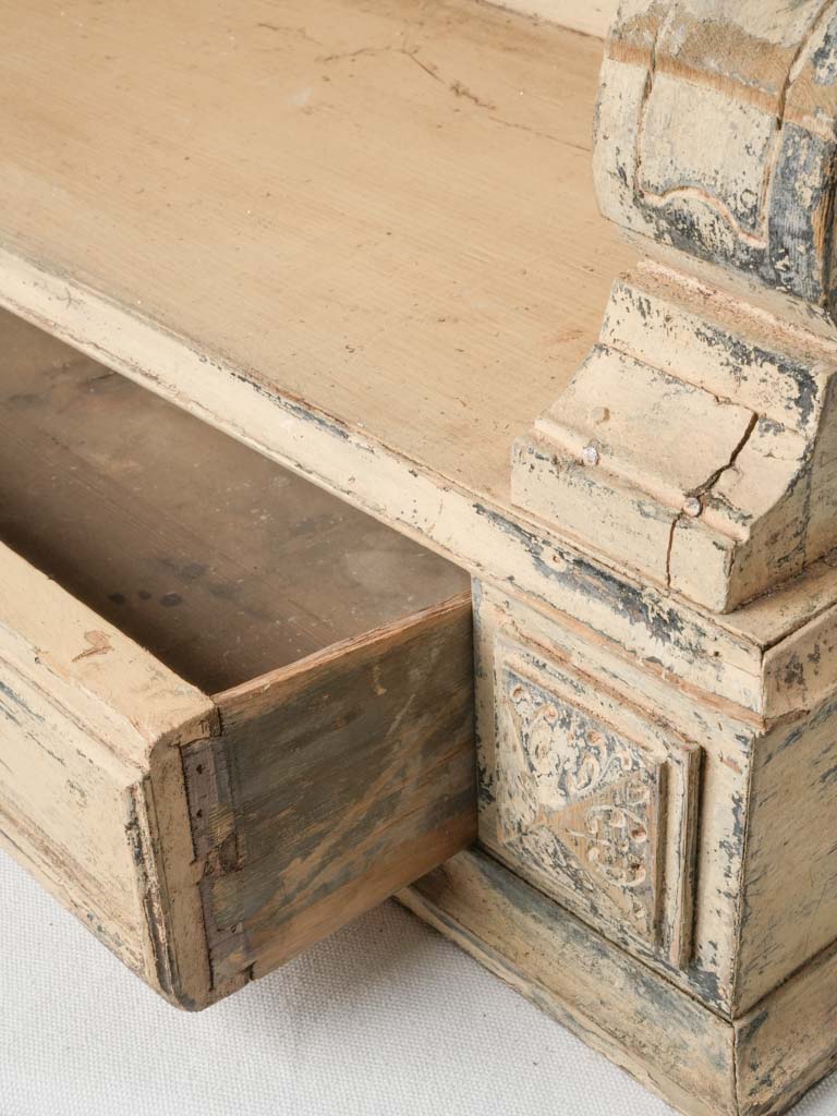 Distressed patina display unit