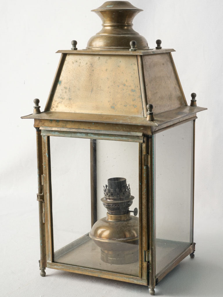 Verdigris patina table lantern