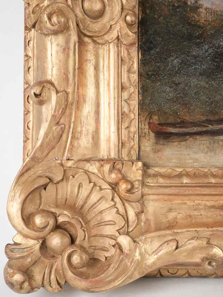 Vibrant merchant-filled streetscape painting