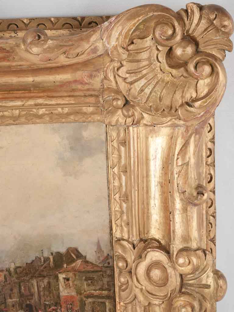 Historic wartime scene oil canvas