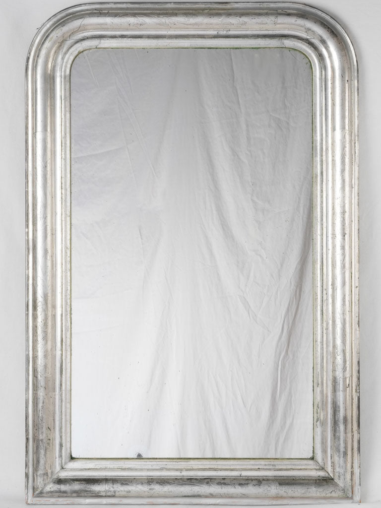 Silvered Louis Philippe antique mirror