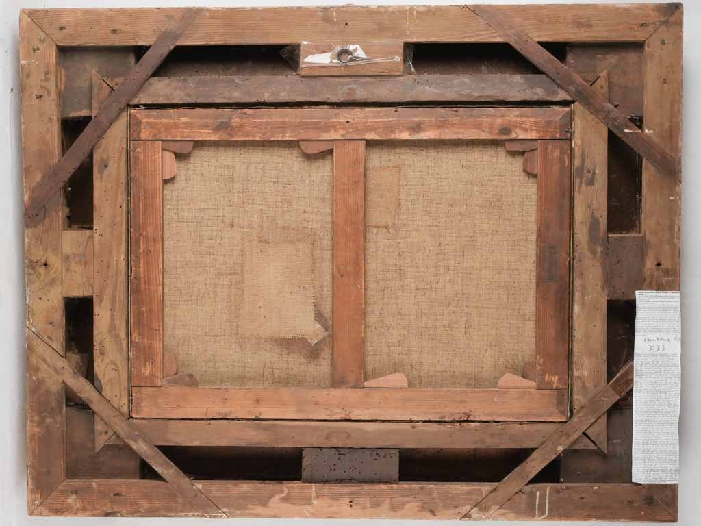 Evocative French canal boats art canvas