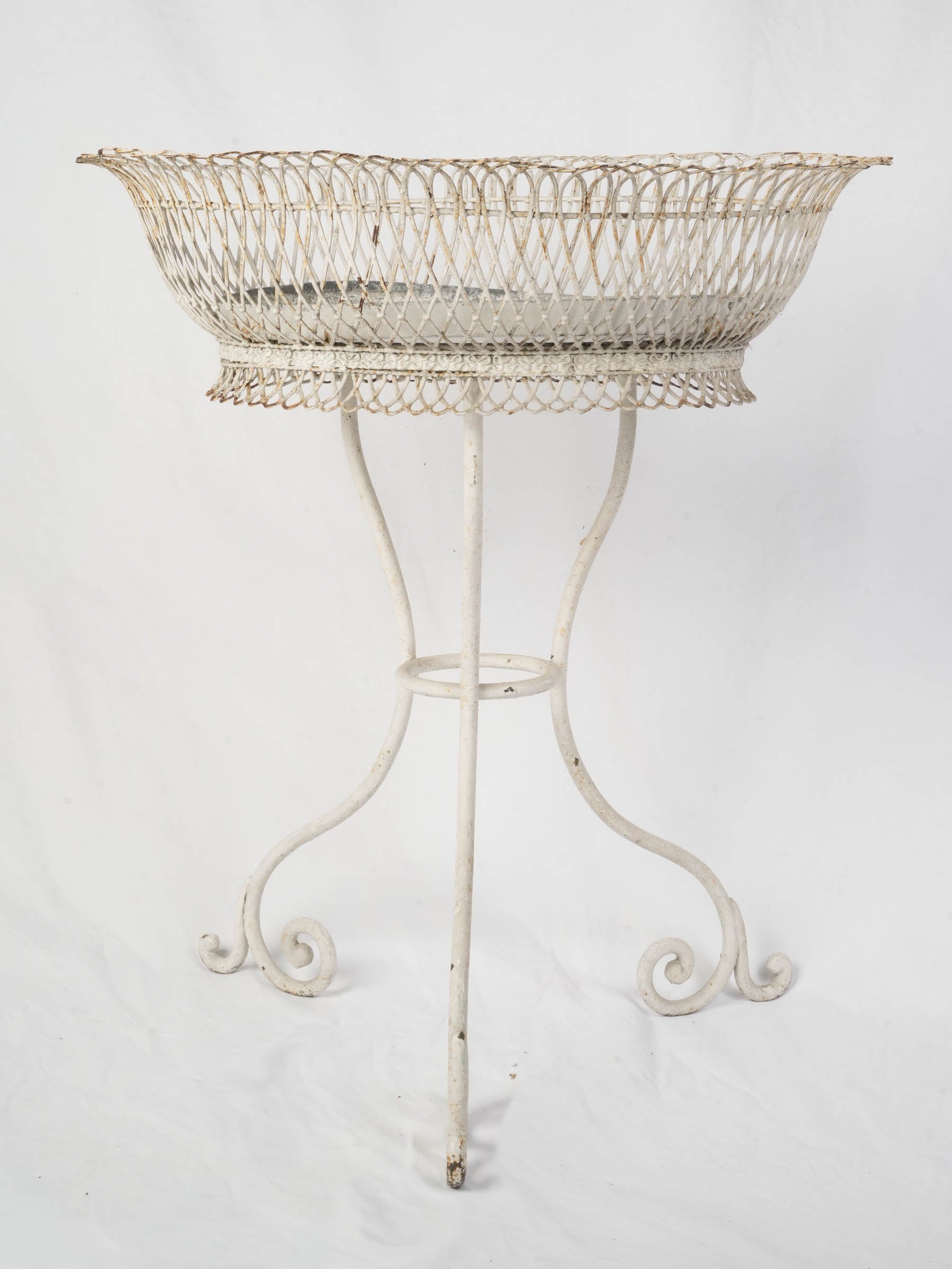 Weathered white painted plant holder