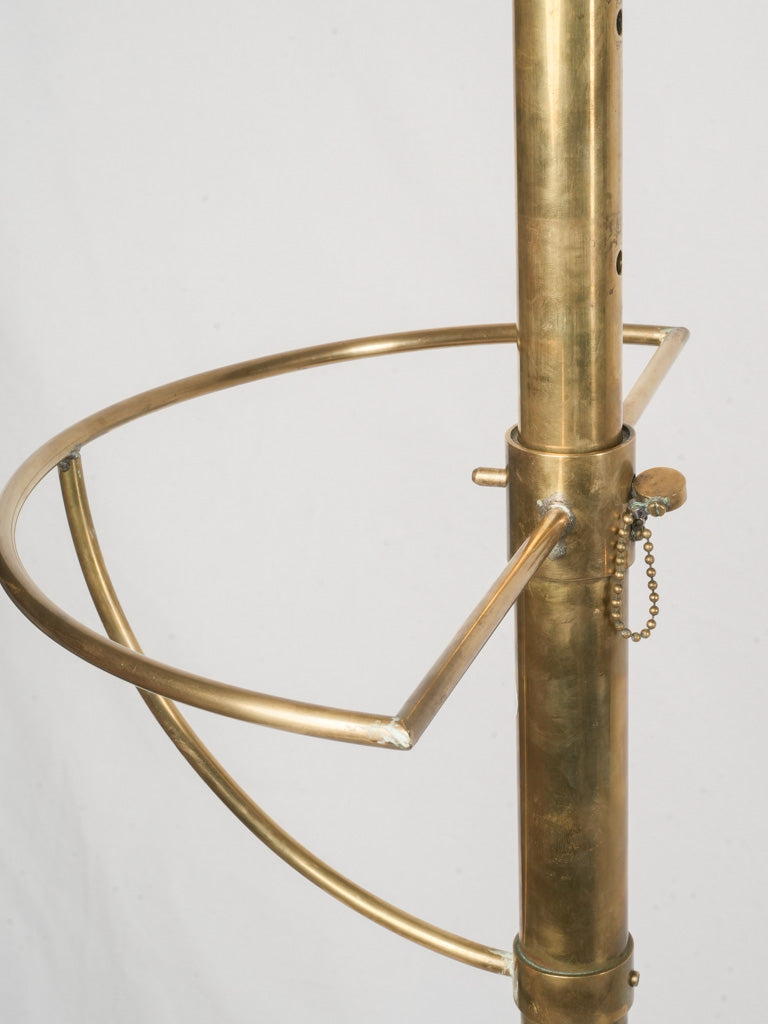 Elegant Brass and Mahogany Mid-20th Century Hotel Coat Rack -51¼" long