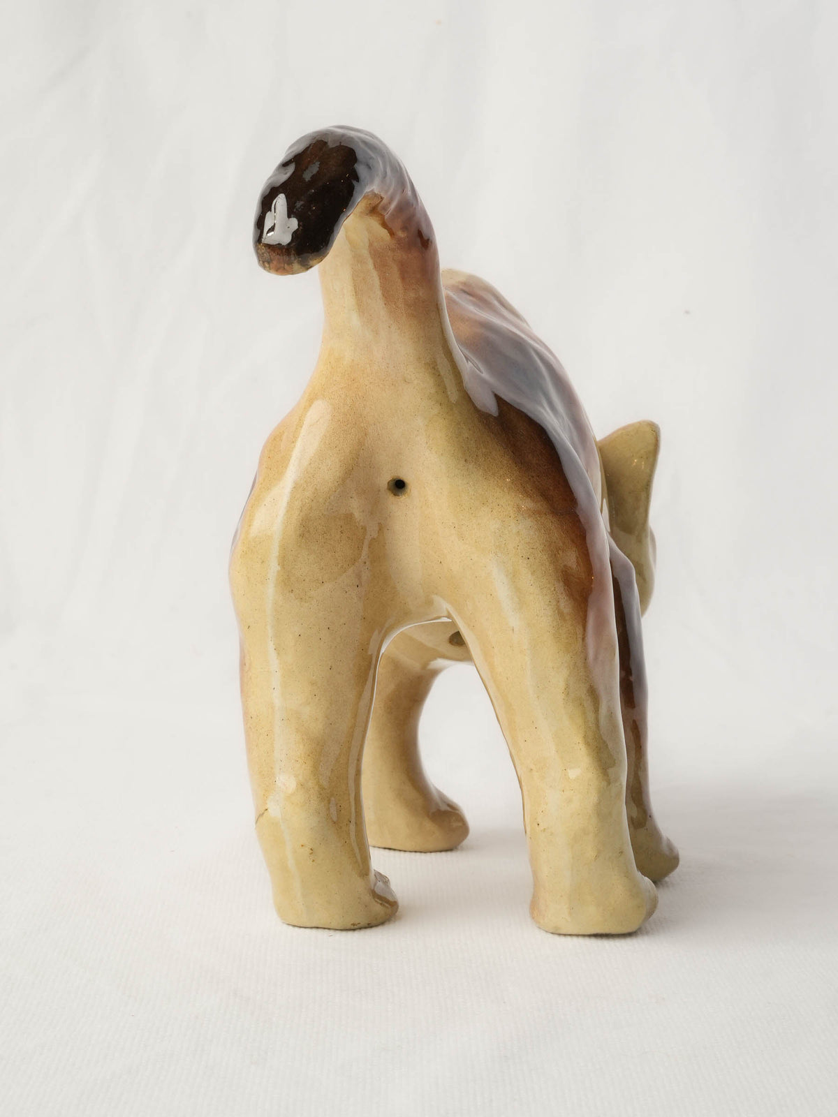 Playful Glazed Ceramic “Scaredy-Cat” Kitten, c. 1920 - 8" x 10¼"