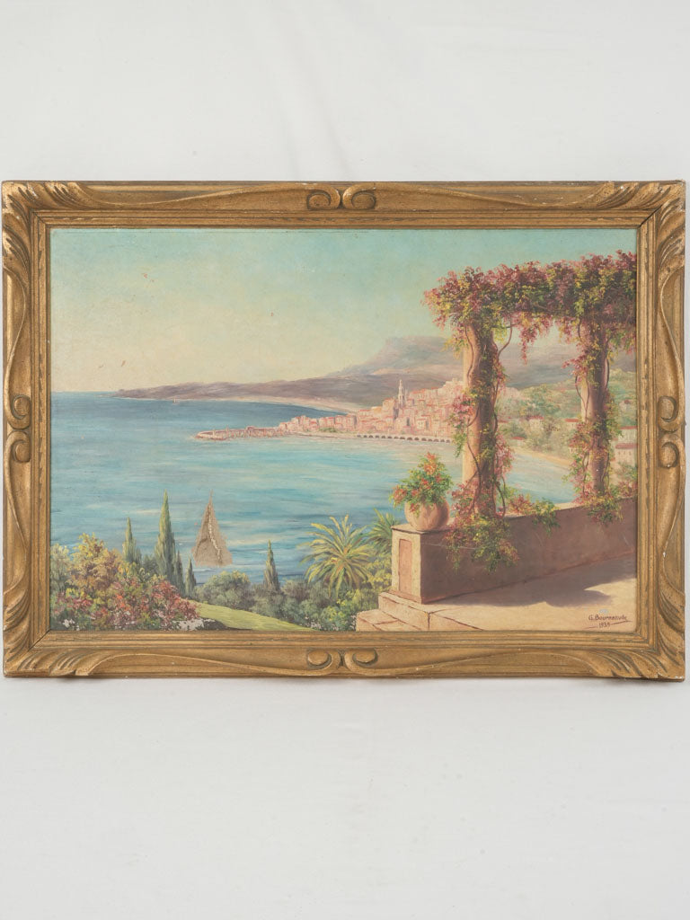 Timeless Mediterranean coastline seascape painting