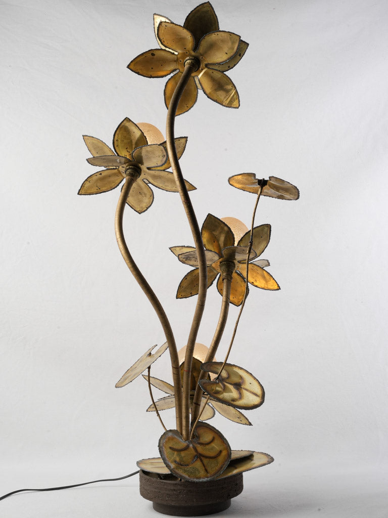 Whimsical organic styled floral lamp