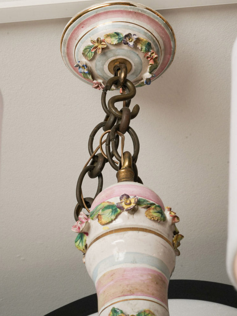 Ornate Capodimonte Floral Porcelain Chandelier Naples, Circa 1900 - 34¼" x 27¼"