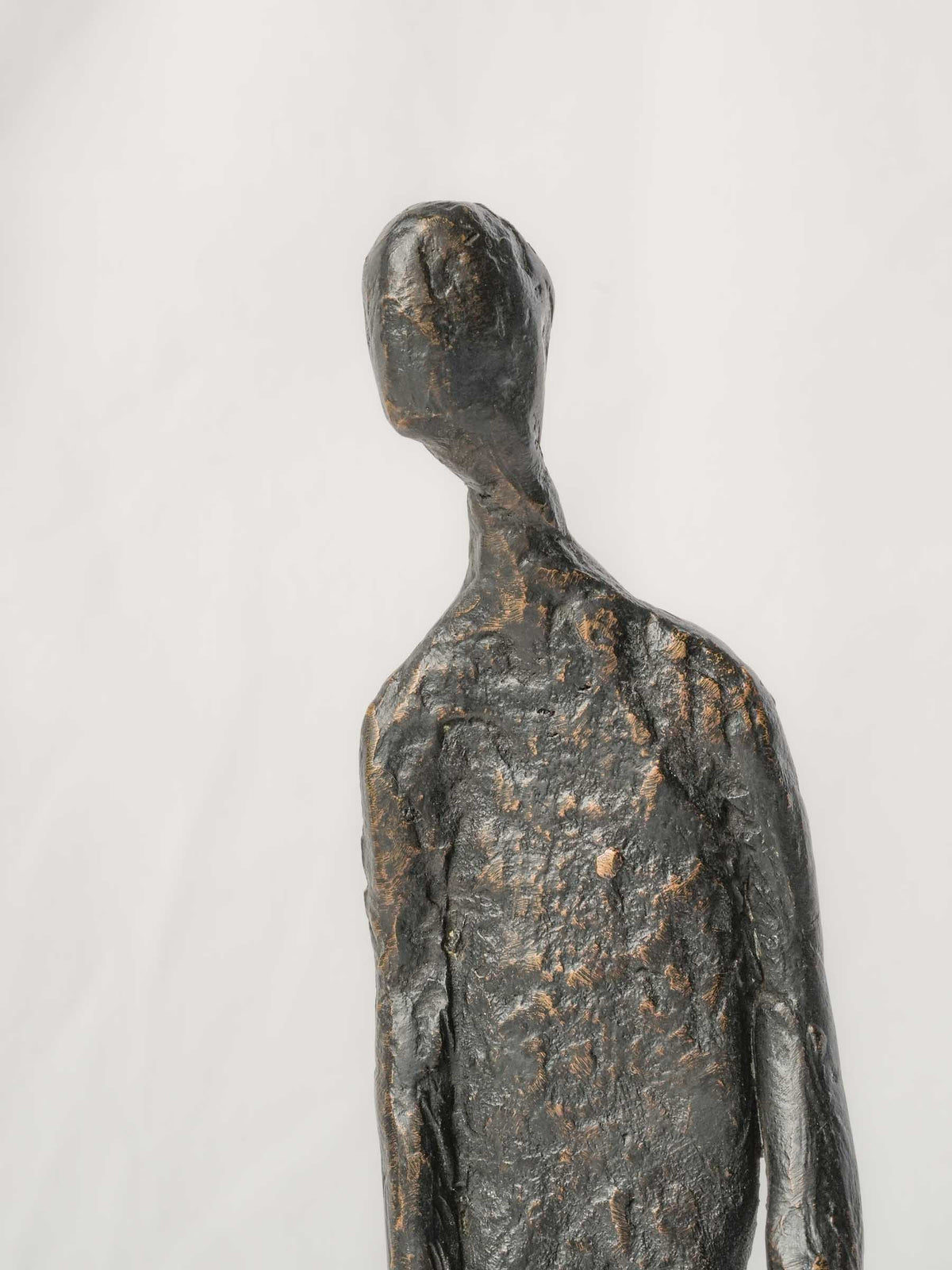 Petite Modern Bronze Sculpture of a Walking Man w/ Expressionist Modeling - 10¼"