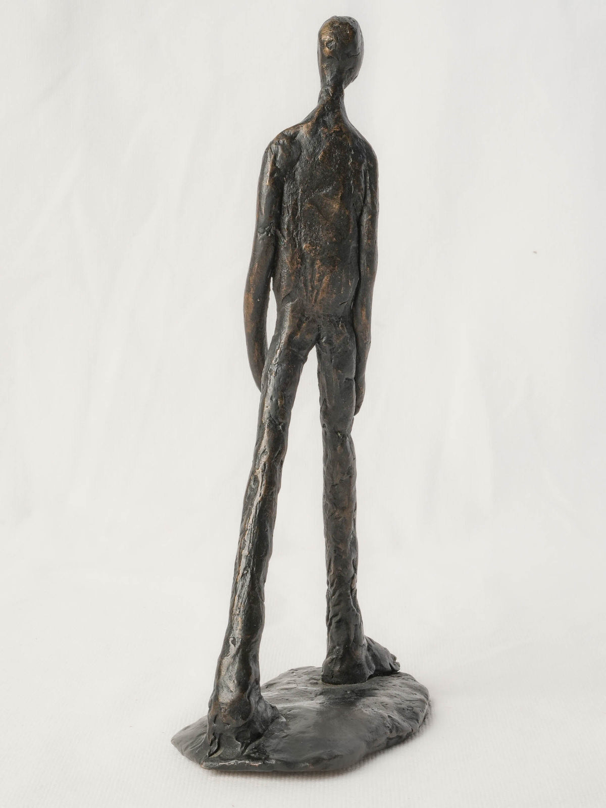 Petite Modern Bronze Sculpture of a Walking Man w/ Expressionist Modeling - 10¼"