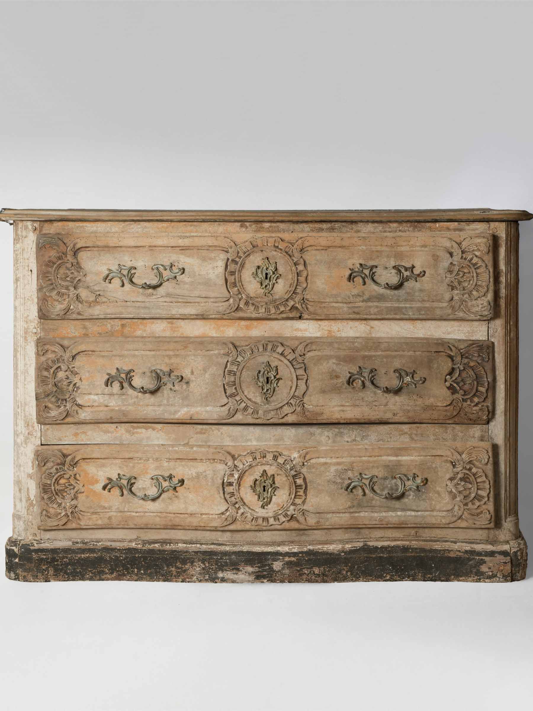 French Country Louis XV Commode w/ Beautifully Weathered Patina - 36¼" x 52¾"
