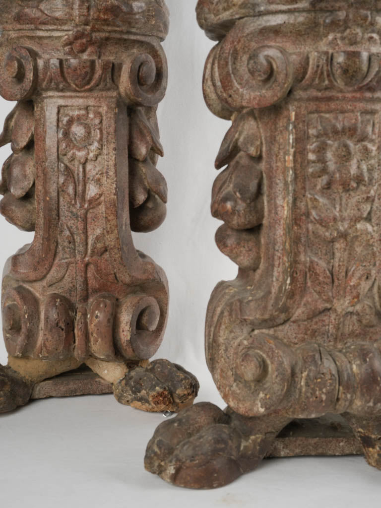 Charming, 18th-century wood-based cherub figurines