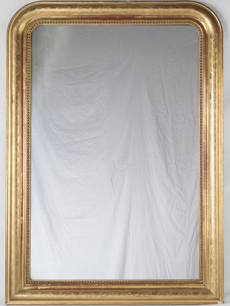 Gilded Louis Philippe pearl framed mirror