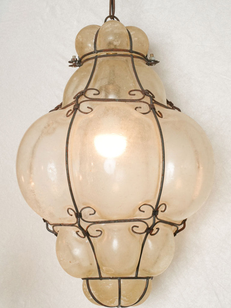 Honey-colored Murano glass lantern