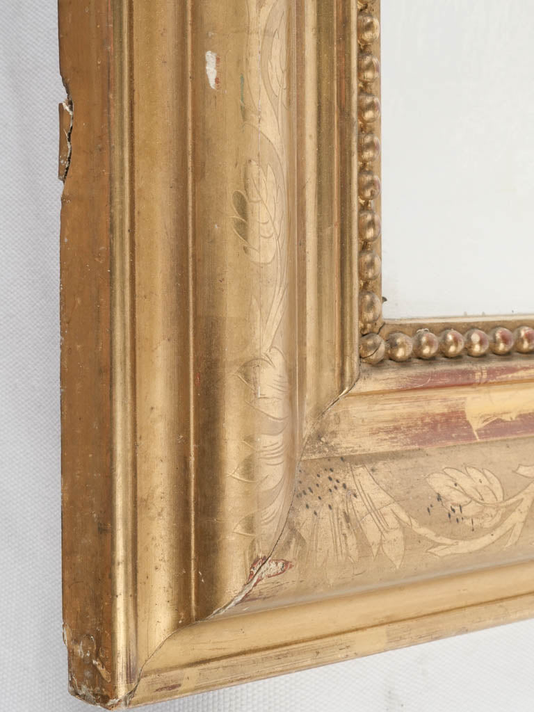 Elegantly gilded Louis Philippe tombstone mirror