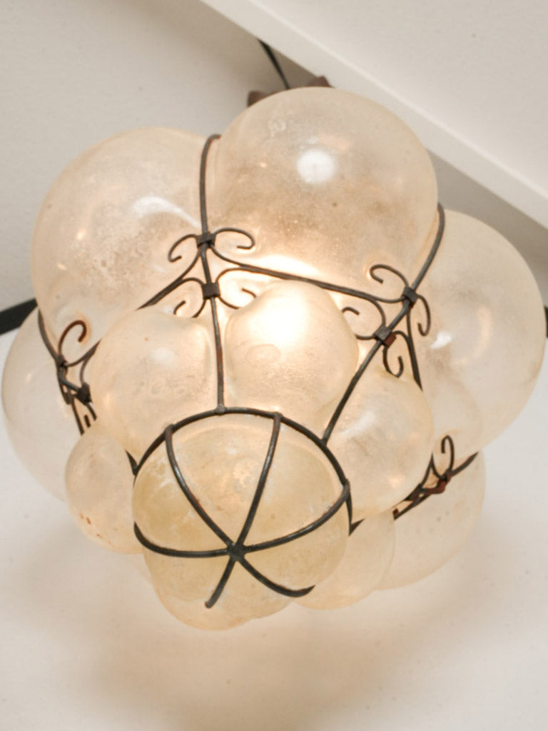 Warm-toned glass hanging light