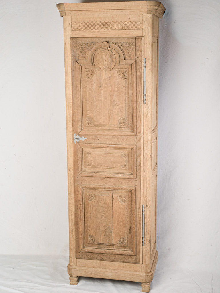 Stripped oak antique armoire