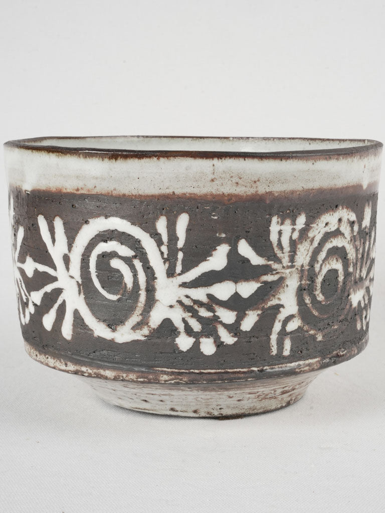 Mid-century black and white bowl