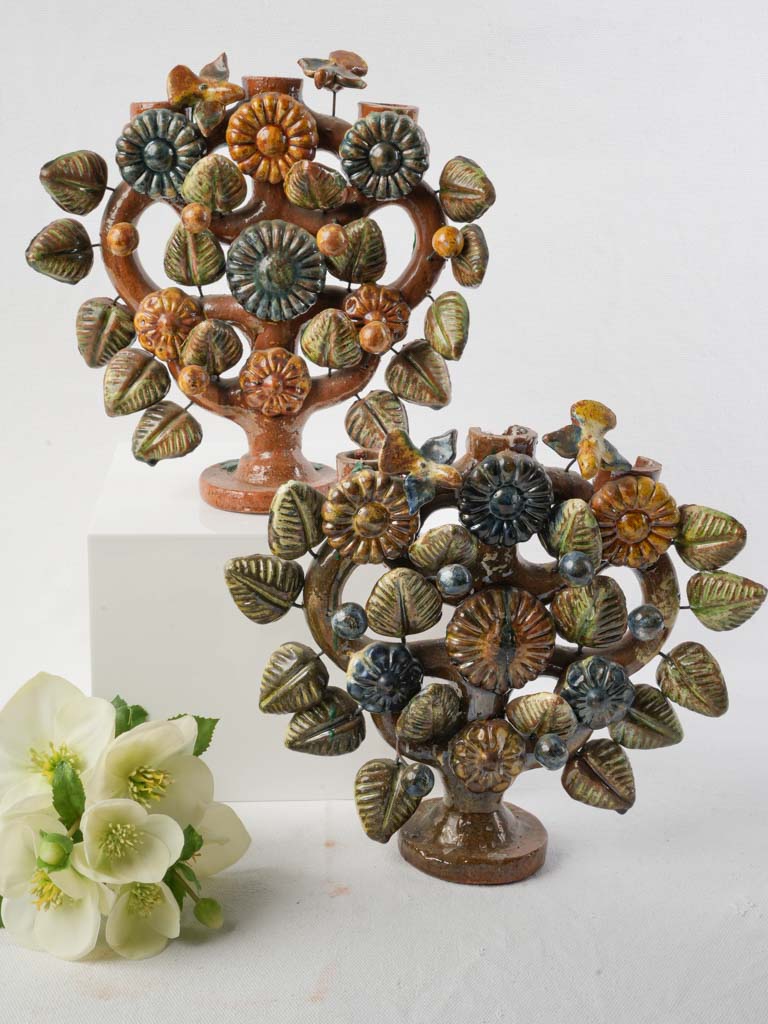 Vintage artisan ceramic candlesticks