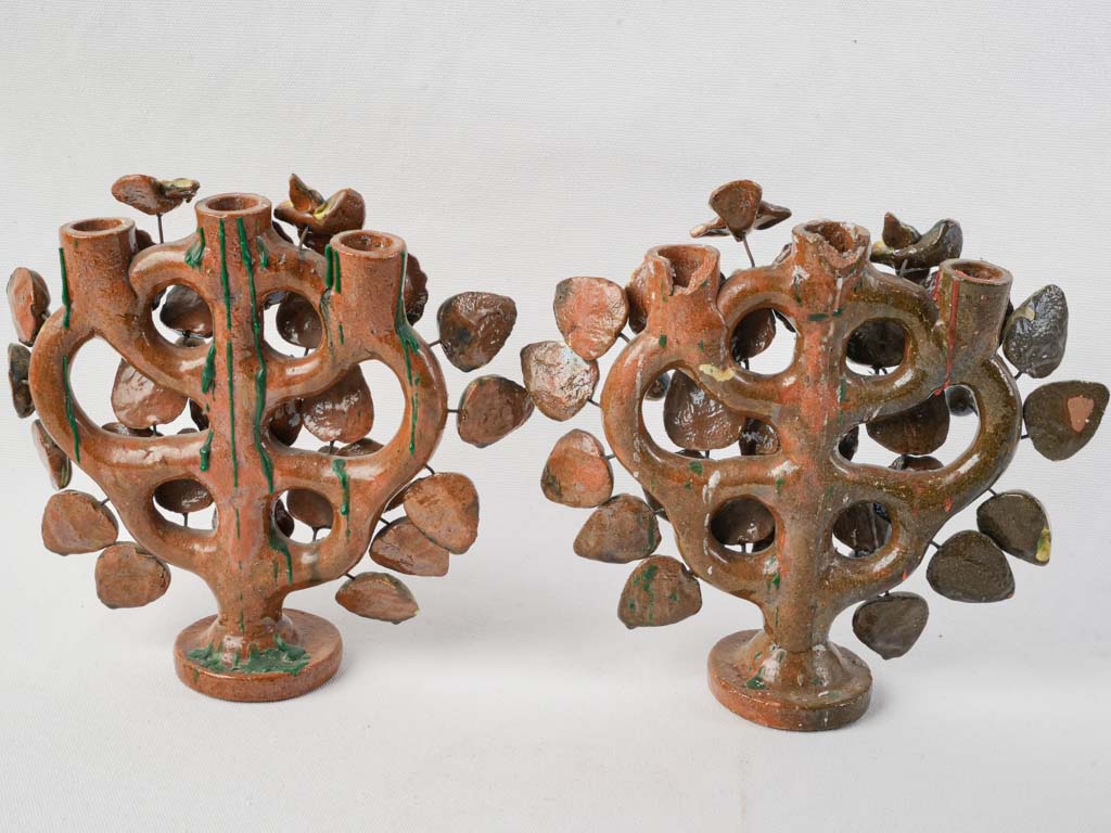 Earthy brown artisan candlesticks