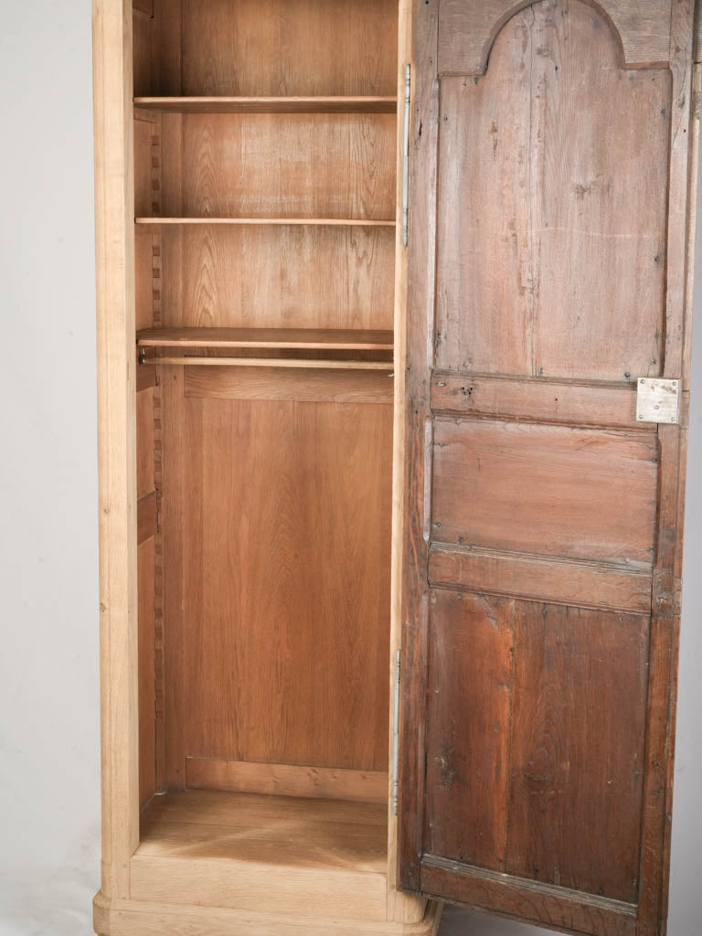 Block feet oak armoire
