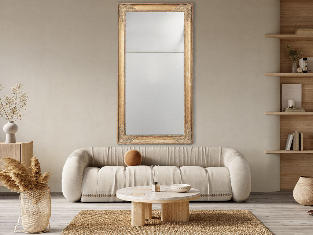 Elegant mercury glass antique mirror