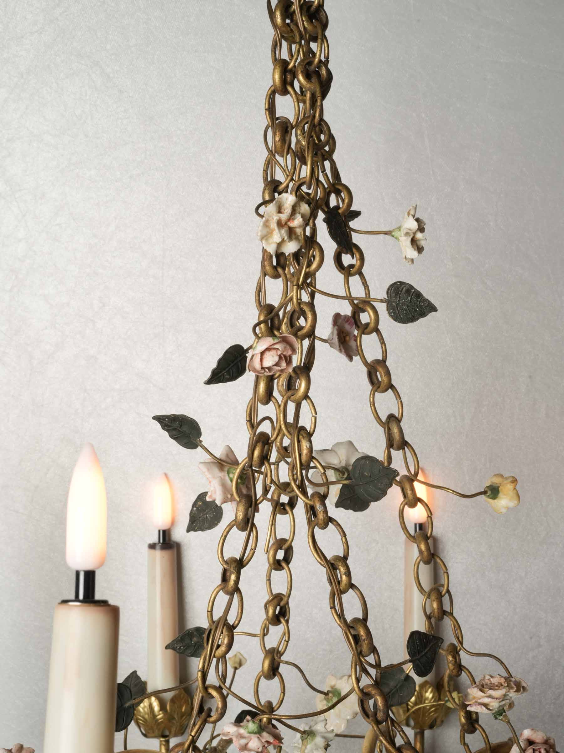 Antique porcelain flower chandelier