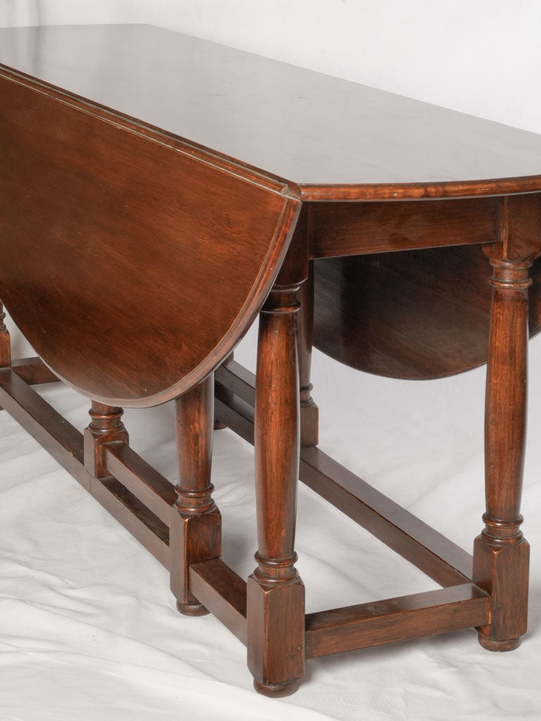 Rustic chestnut-toned dining table