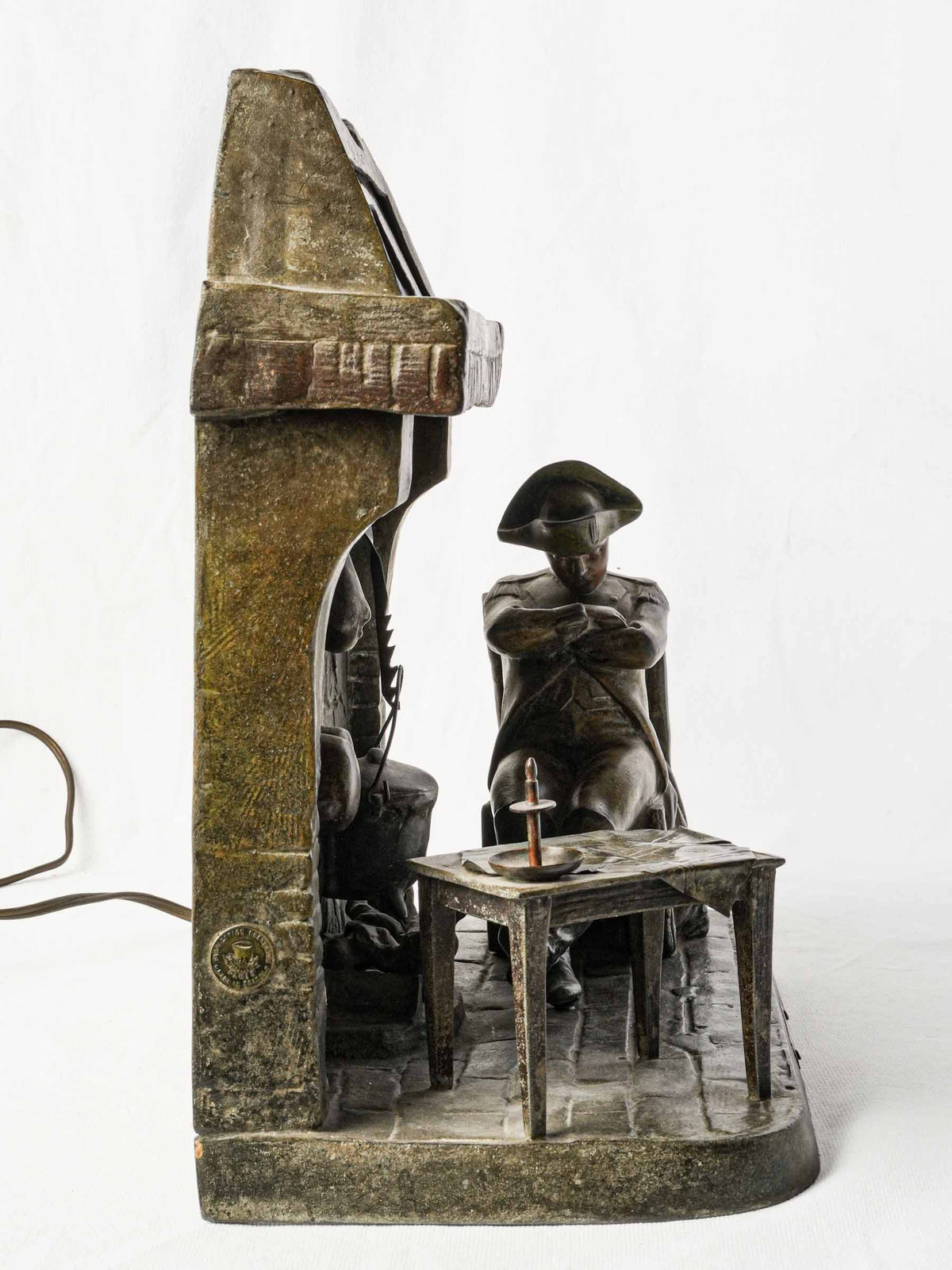 Early 20th-Century French Figural Nightlight of Napoleon, “The Eve of Wagram” - 14½" x 14¼"