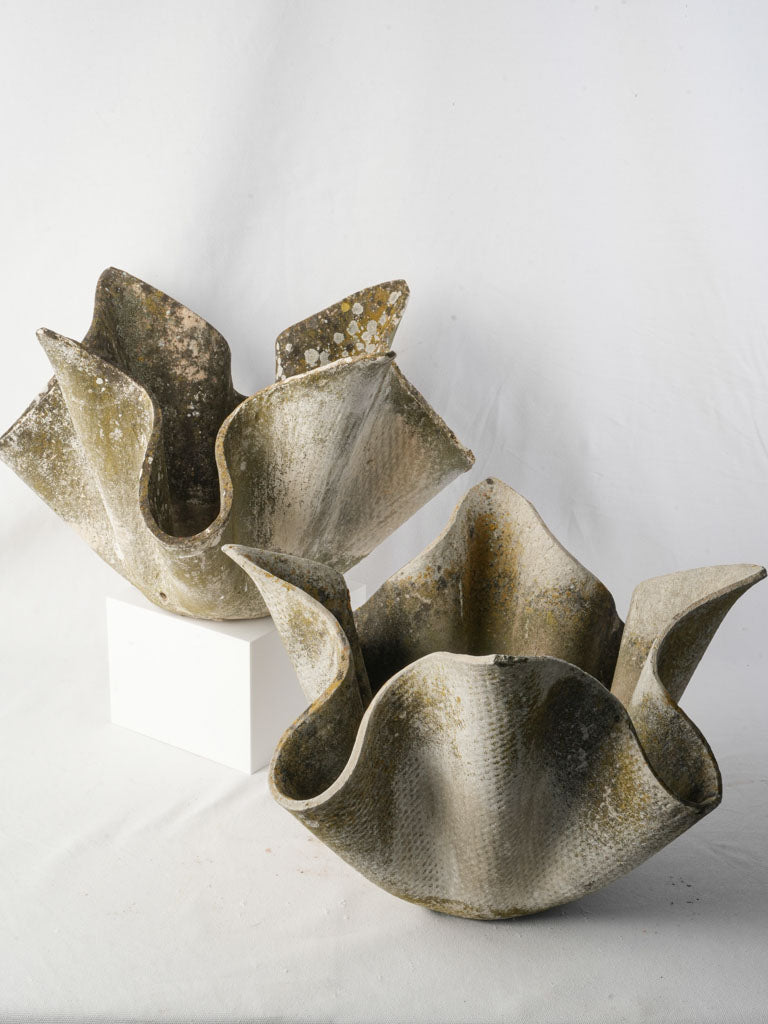 Aged fibercement vintage planters