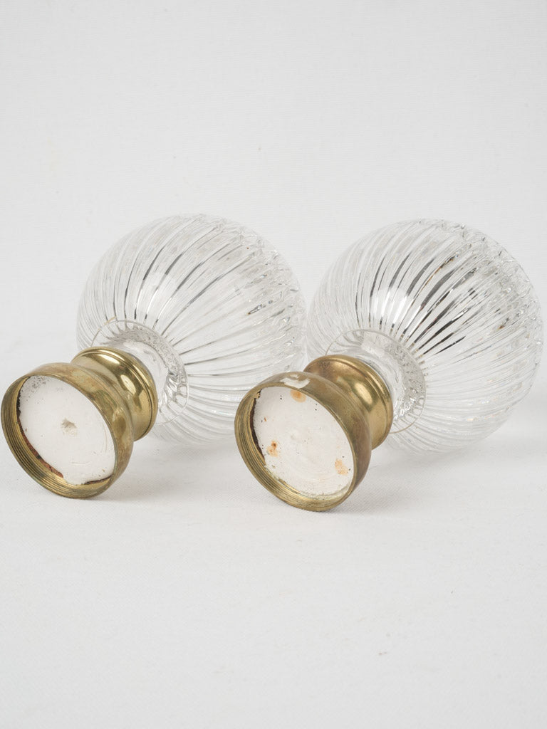 Opulent, antique Lalique cut crystal finials