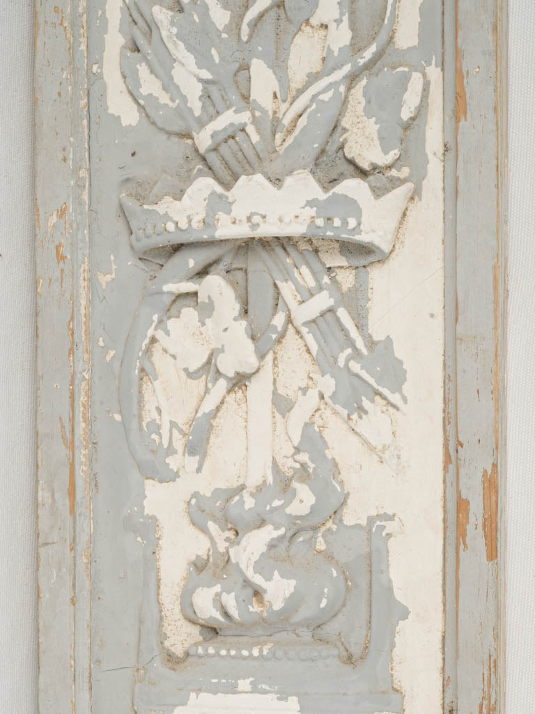 Distressed stucco boiserie trophy panel