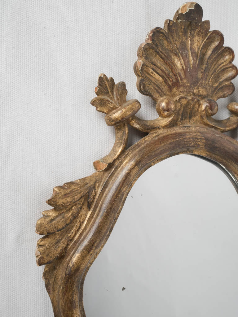 Acanthus leaf small vintage mirror
