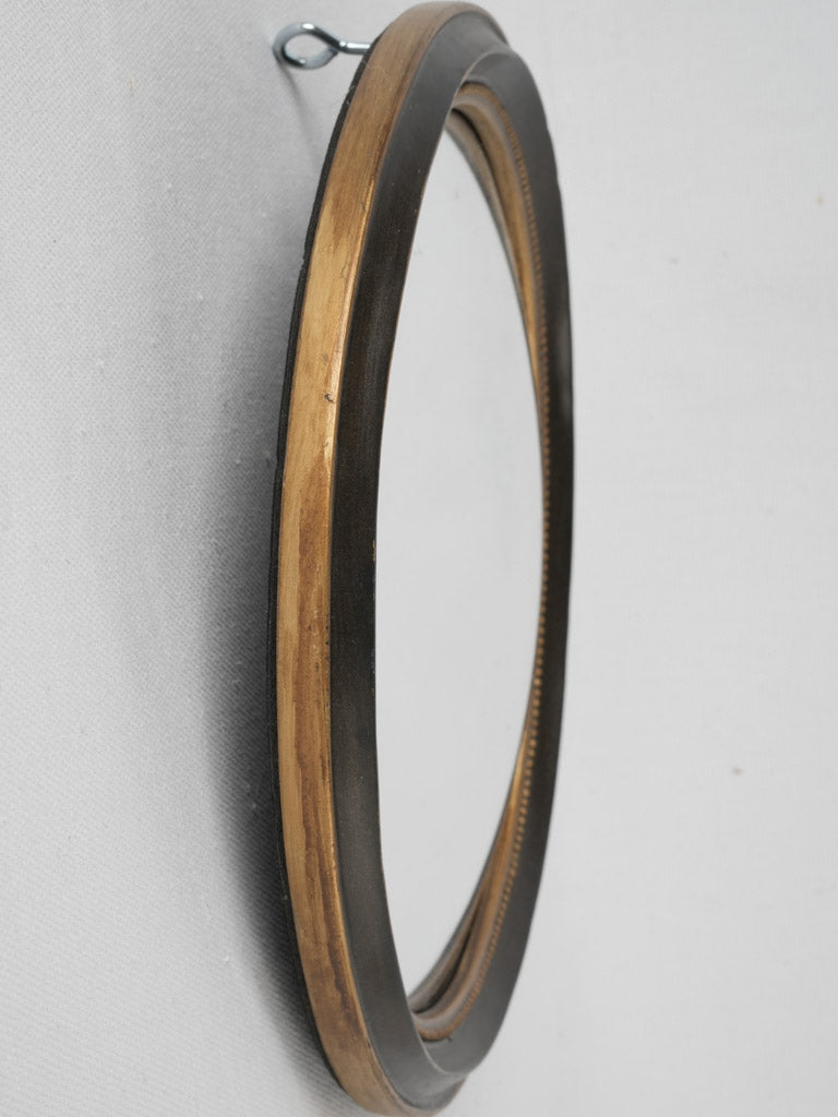 Stylish convex mirror with gold pearls