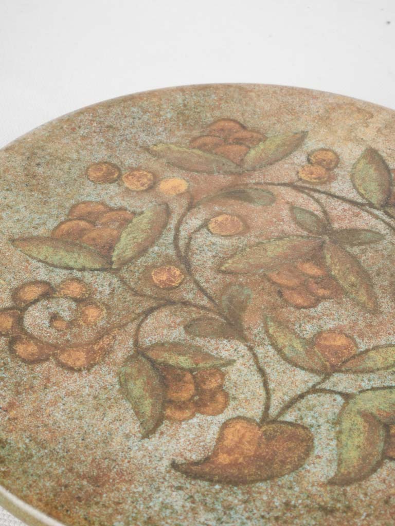Artisanal signed Buffat ceramic trivet