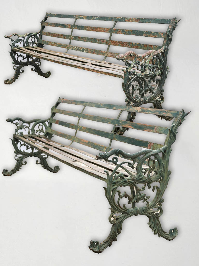 Antique Neoclassical garden bench