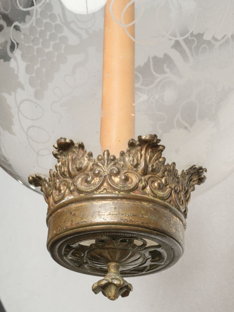 Italian antique engraved candle lantern