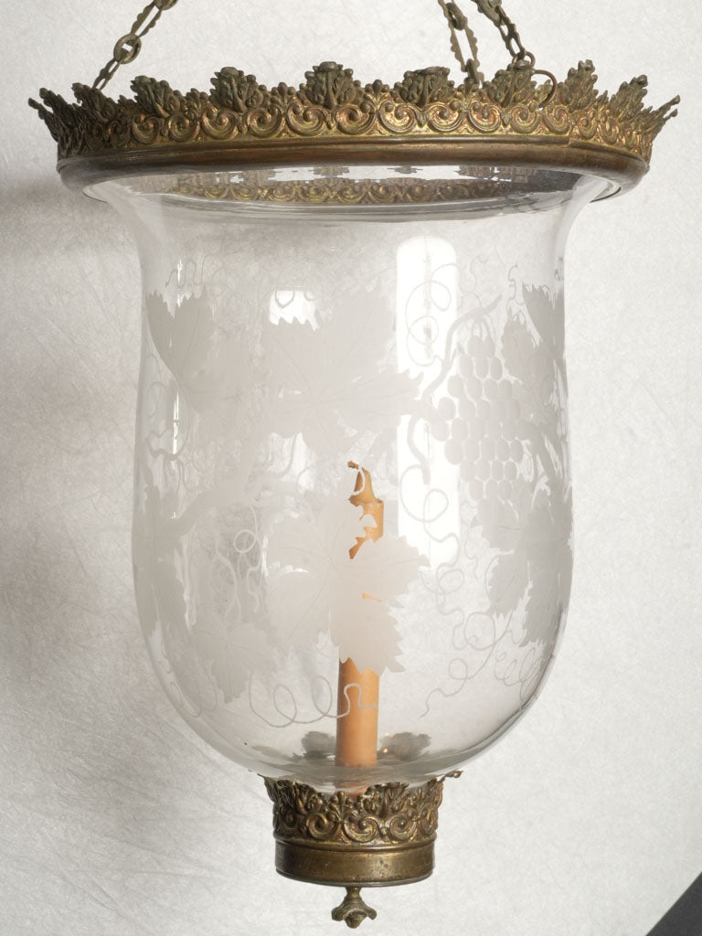 Classic gilt-brass bell-jar pendant