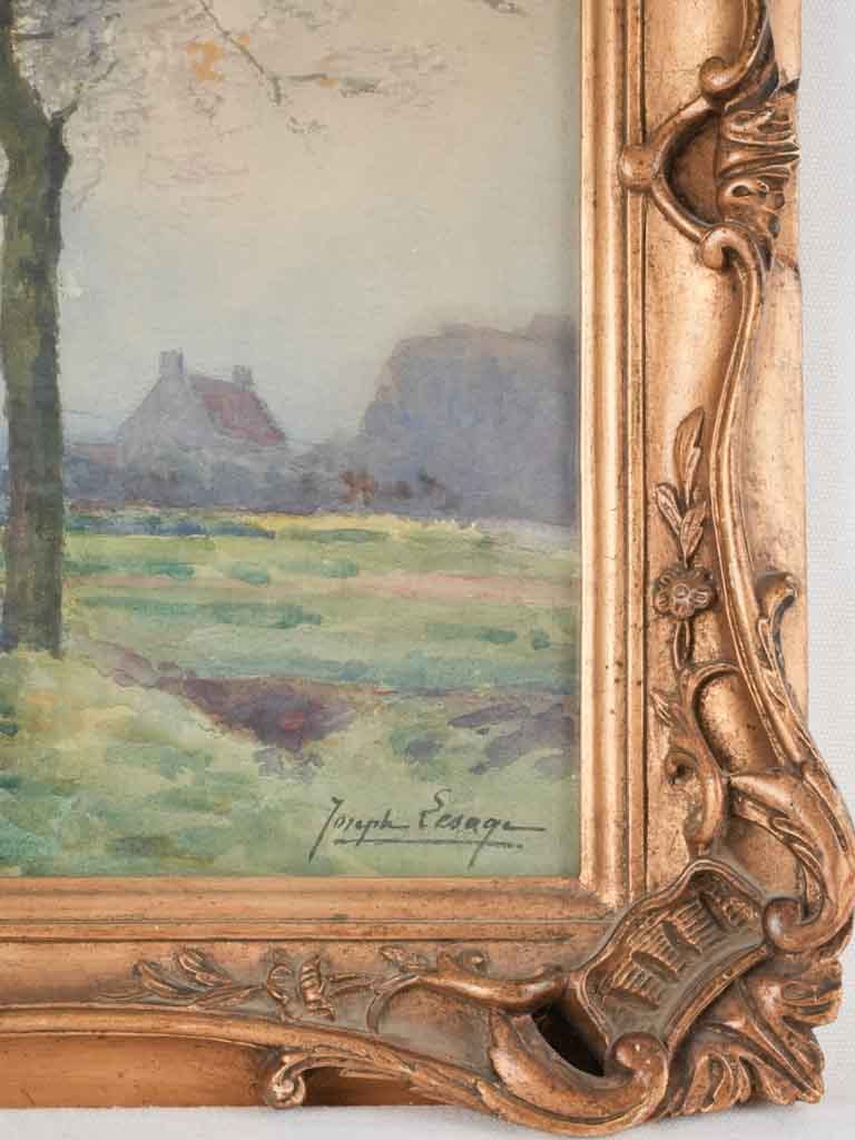 Aged windmill depiction framed art