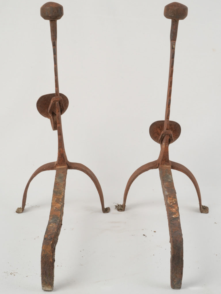 Utilitarian 19th-century fireplace rotisserie hooks
